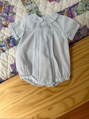 Petit Ami Light Blue Baby One-Piece Romper